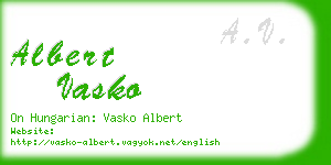 albert vasko business card
